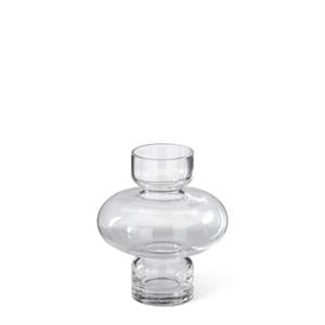 K&K Interiors - Clear Glass Pot Belly Vases (Various)