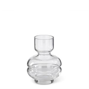 K&K Interiors - Clear Glass Pot Belly Vases (Various)