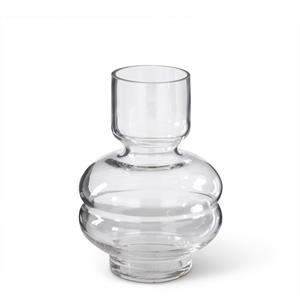 K&K Interiors - Clear Glass Pot Belly Vases (Various)