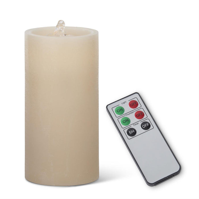 K&K Interiors - LED Wax Pillar Water Candle SOLID COLORS (Assorted)