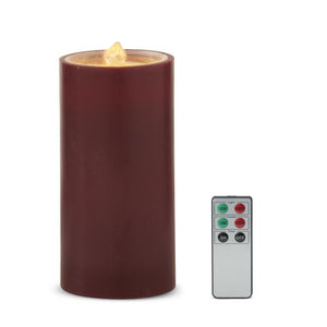 K&K Interiors - LED Wax Pillar Water Candle with Timer & Remote (Assorted)