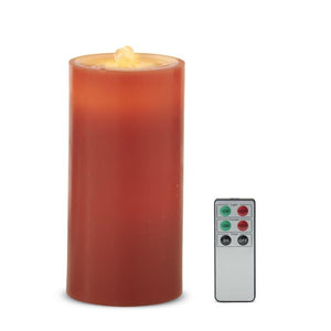 K&K Interiors - LED Wax Pillar Water Candle with Timer & Remote (Assorted)
