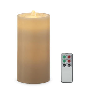 K&K Interiors - LED Wax Pillar Water Candle with Timer & Remote (Assorted)