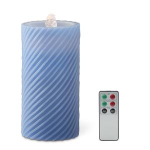 K&K Interiors - SPIRAL LED Wax Pillar Water Candle (Assorted Colors)
