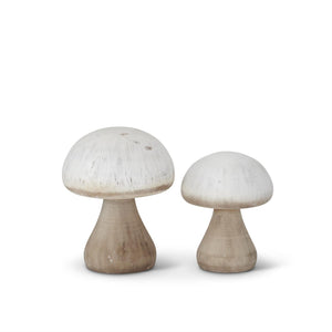 K&K Interiors - White & Natural Wood Mushrooms (Assorted Sizes)