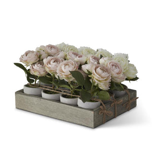 K&K Interiors - Potted Light Pink, Purple, and Cream Ranunculus
