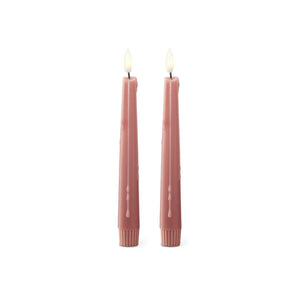 K&K Interiors - 8" LED Drip Taper Candles - Set of 2 (Assorted Colors)