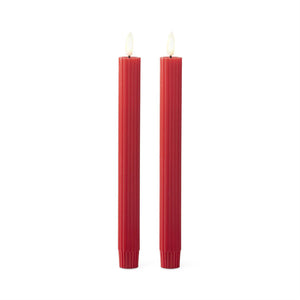 K&K Interiors - 9.75" Thin Line LED Taper Candles - Set of 2 (Assorted Colors)