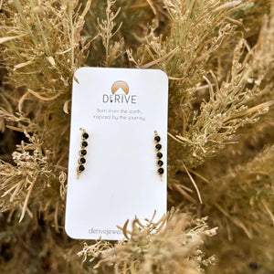 Derive Jewelry - Mini Black Tourmaline Threader Earrings