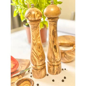 Natural OliveWood - Olive Wood 10" Salt & Pepper Mills (Sold Separately)
