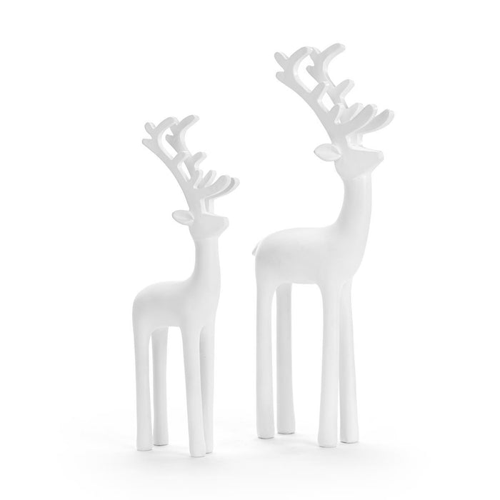 Demdaco - White Resin Reindeer Figures (Assorted Sizes)