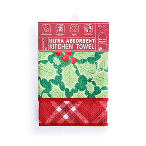 Demdaco - Green Holly Absorbent Double Sided Towel