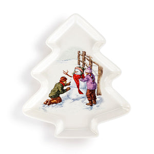 Demdaco - Winter Wonderland Tree Shaped Ceramic Dish
