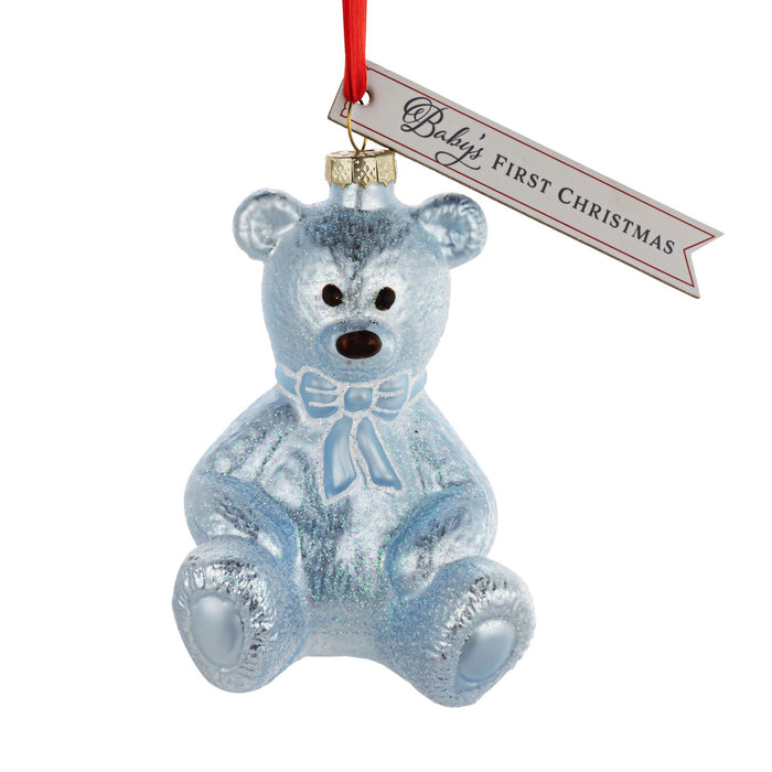 Demdaco - Babies First Christmas Milestone Blue Bear