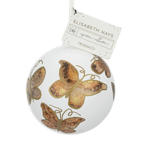 Demdaco - Neutral Butterfly Painted Ornament