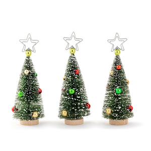 Demdaco - Bottle Brush Tree with Ornaments Place Card Holders - Set of 3