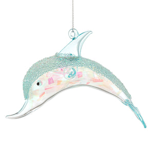 Demdaco - Glass Blue Dolphin Ornament