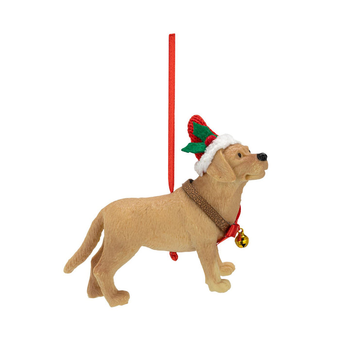 Demdaco - Golden Retriever Dog in Santa Hat Ornament