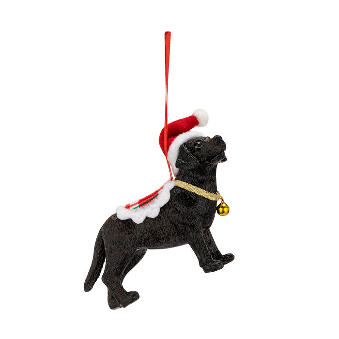 Demdaco - Black Labrador Dog in Santa Hat Ornament