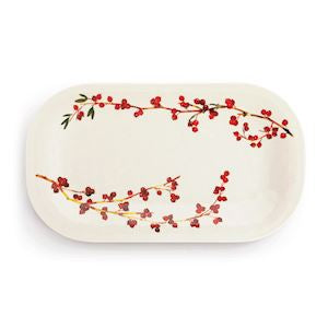 Demdaco - Cranberry Bamboo Melamine Platter
