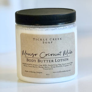 Tickle Creek Soap - Body Butter Lotion Mango Coconut Milk