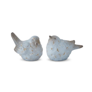 K&K Interiors - 4.5 Inch Weathered Blue Terracotta Birds (Assorted)