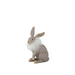 K&K Interiors - Feather Collar Taupe w/Gold Bunny (Assorted Sizes)