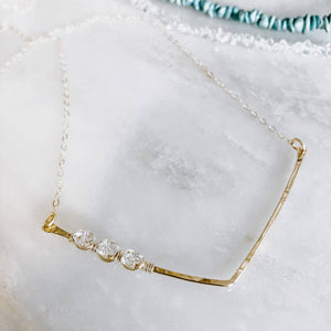 Derive Jewelry - Herkimer Diamond Chevron Necklace