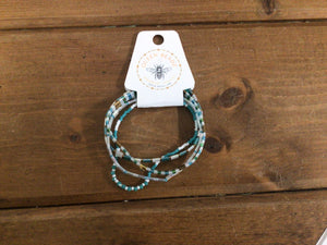 Queen Beadz - 4 Strand Bracelet Pack - Dark Teal w/ Bronze