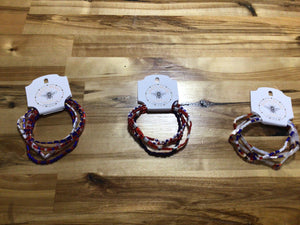 Queen Beadz - 4 Strand Bracelet Pack - Patriotic (Assorted Styles)
