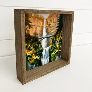 Hangout Home - Multnomah Falls Oregon Framed Sign