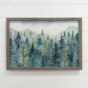 Hangout Home - Mystic Green Pines Canvas Art