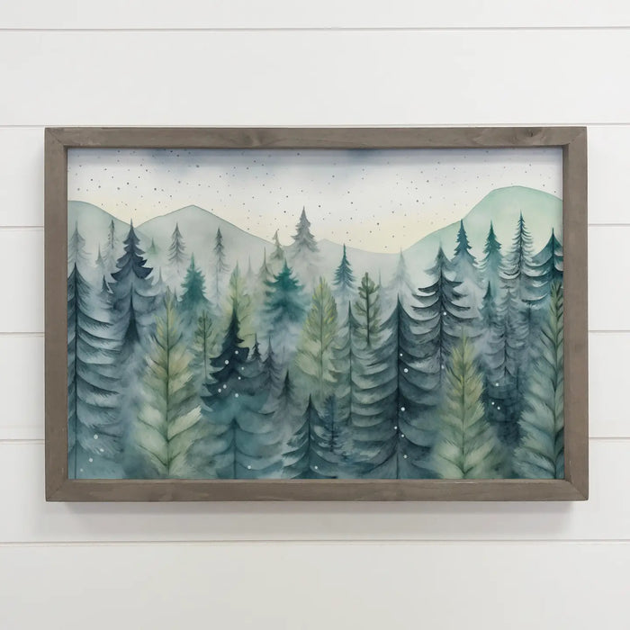 Hangout Home - Mystic Green Pines Canvas Art