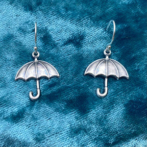 Elizabeth Jewelry - Silver Umbrella Dangle Earrings