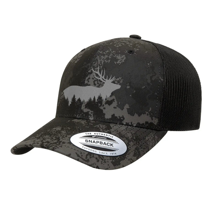 Black Lantern - Elk Above Tree Line Camo Trucker Hat