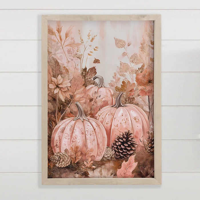 Hangout Home - Light Pink Pumpkins Canvas Art