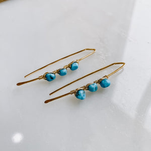 Derive - Pacific Threader Earrings with Kingman Turquoise (Assorted)