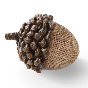 K&K Interiors - 3.5" Light Brown Resin Acorn with Pinecone Top