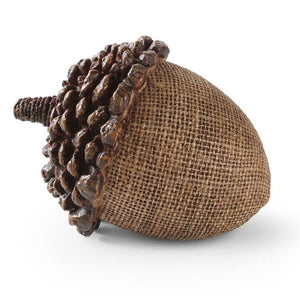 K&K Interiors - 4.5" Light Brown Resin Acorn with Pinecone Top