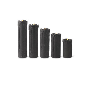 K&K Interiors - Black Glitter Wax LED Candles with Timers (Assorted)