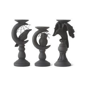 K&K Interiors - Matte Black Halloween Candleholders