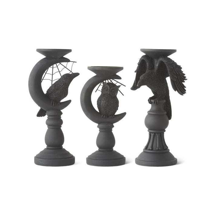 K&K Interiors - Matte Black Halloween Candleholders