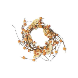 K&K Interiors - 8" Orange Bittersweet Candle Ring with Mini Pumpkins