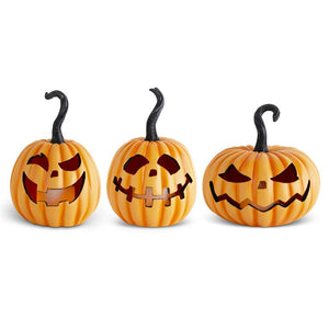 K&K Interiors - Orange Resin LED Flicker Flame Jack O Lantern (Assorted)