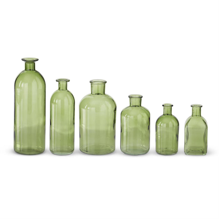 K&K Interiors - Green Glass Bottles (Assorted Sizes)