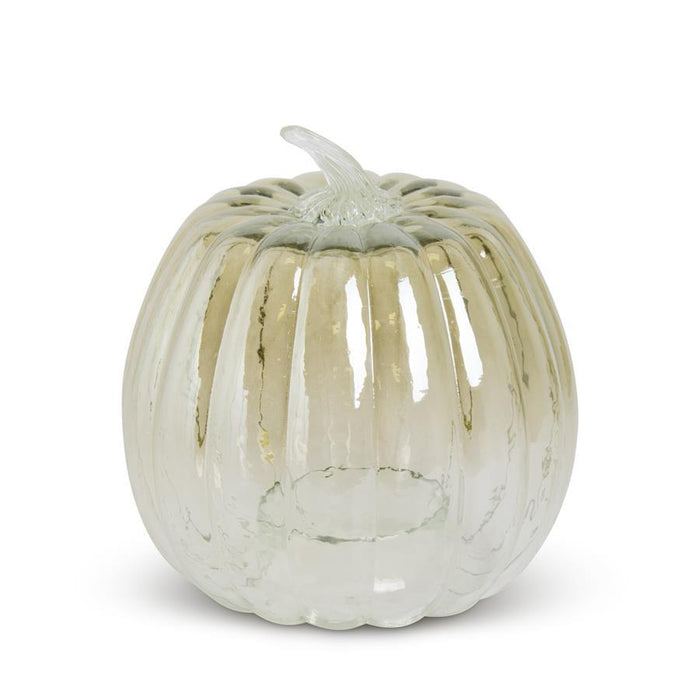 K&K Interiors - 11 Inch Transparent Glass Pumpkin Cloche