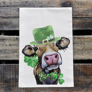 Hippie Hound Studios - St. Patrick's Day Cow Tea Towel