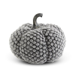 K&K Interiors - Gray Tufted Fabric Pumpkin