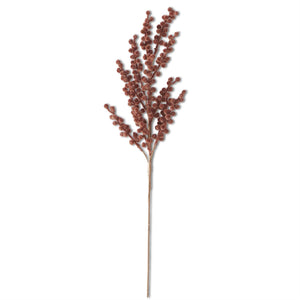 K&K Interiors - 28" Brown Flocked Berry Stem