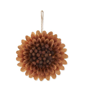K&K Interiors - Golden Yellow Shaved Wood and Dried Flower (various sizes)